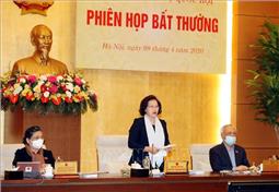 Ủy ban Thường vụ Quốc hội cho ý kiến về biện pháp hỗ trợ người dân gặp khó khăn do đại dịch COVID-19